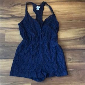 Navy lace romper